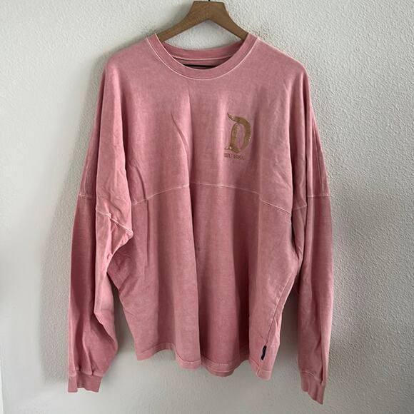Disney Spirit Jersey Pink Long Sleeve Disney Parks Graphic T-Shirt Tee XL - Picture 1 of 8